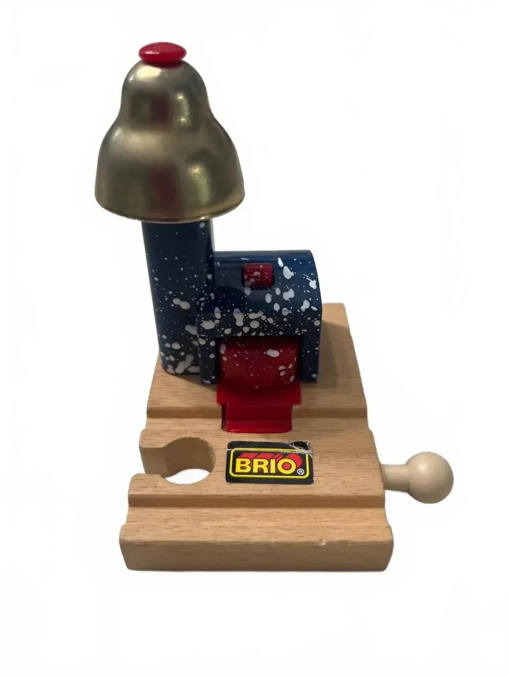 Bell Signal Vintage BRIO Wooden Railway Train Track Crossing with Sound EUC